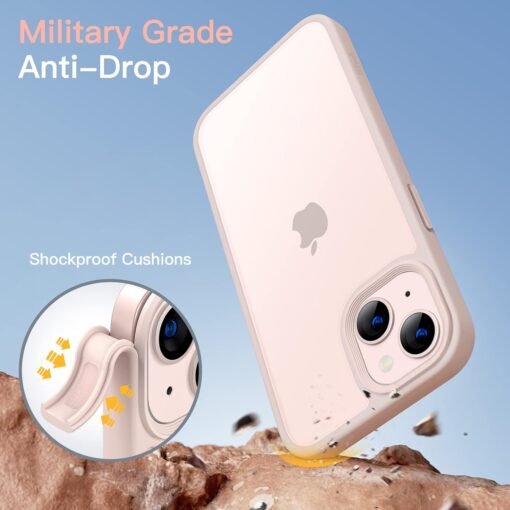 Imagem de Capa Fosca JETech para iPhone 13 de 6,1 Polegadas - Proteção Militar em Giz Rosa - fragrância árabe