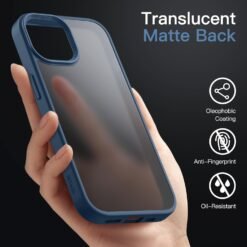 Imagem de Capa Fosca JETech para iPhone 13 de 6,1 Polegadas - Proteção Militar em Azul Tempestade - fragrância árabe