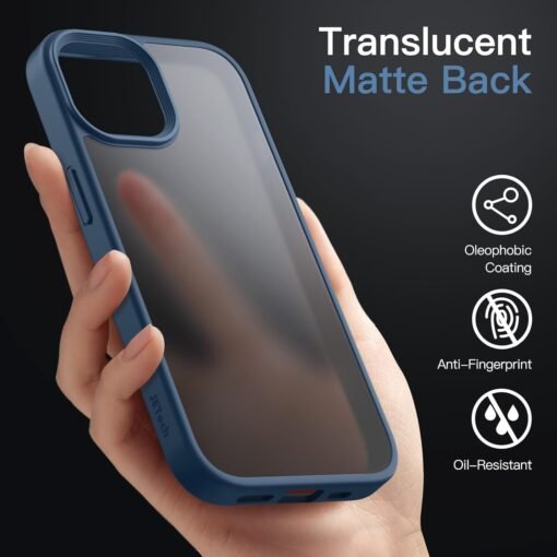 Imagem de Capa Fosca JETech para iPhone 13 de 6,1 Polegadas - Proteção Militar em Azul Tempestade - fragrância árabe