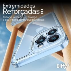 Imagem de Capa Transparente para iPhone 16 Pro - Design Elegante com Botões Metalizados e Proteção de Câmera | Clean Case - Diffy - fragrância árabe