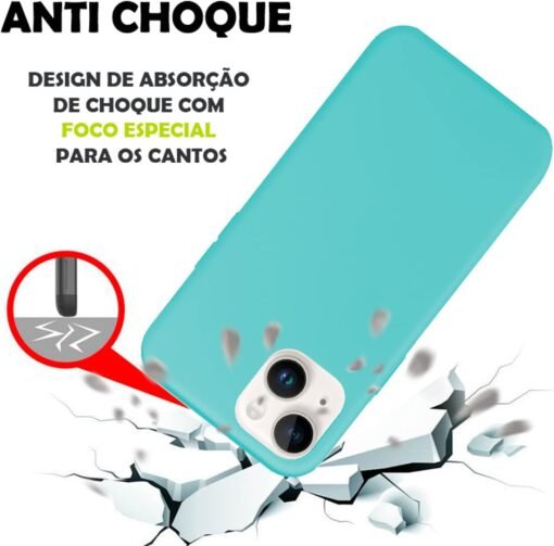 Imagem de Capinha Colorida Premium Compatível com iPhone 14 - Azul Claro - fragrância árabe