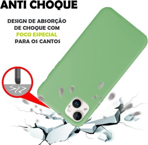 Imagem de Capinha Colorida Premium Compatível com iPhone 14 - Verde Claro - fragrância árabe