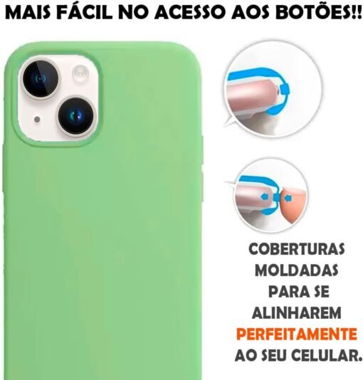 Imagem de Capinha Colorida Premium Compatível com iPhone 14 - Verde Claro - fragrância árabe