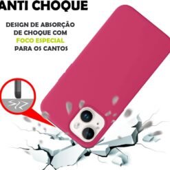 Imagem de Capinha Colorida Premium para iPhone 14 - Rosa Escuro - fragrância árabe