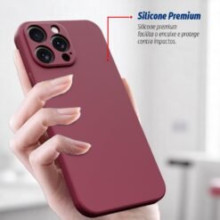 Imagem de Capinha Premium de Silicone Veludo para iPhone 16 Pro Max [2ASHOP] - Rosa Pink - fragrância árabe