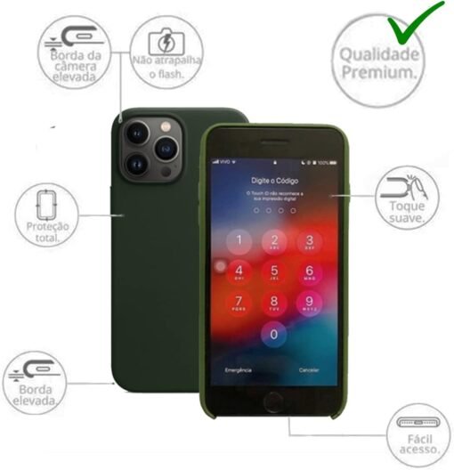 Imagem de Capinha Slim Colorida Premium para iPhone 13 Pro - Verde Escuro - fragrância árabe