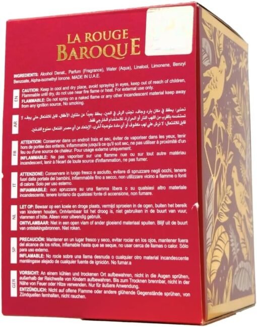 Imagem de Perfume Feminino Baroque Rouge Extrait Eau de Parfum 100ml da Maison Alhambra - fragrância árabe