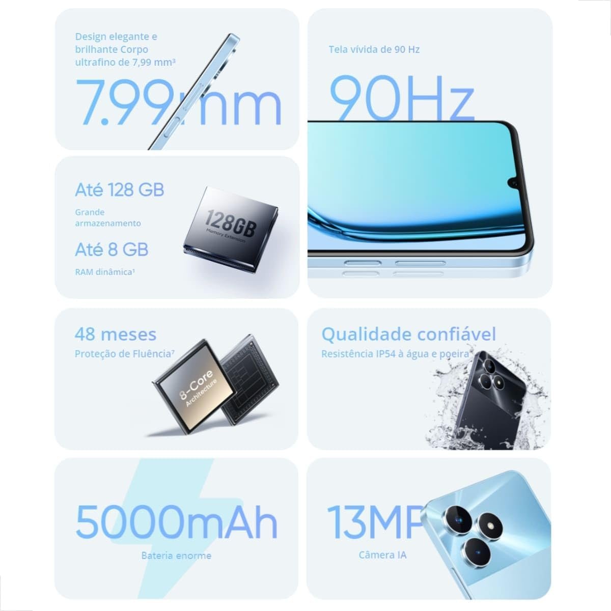 Imagem de Realme Note 50 - 128GB - 4GB de RAM - Câmera de 13MP - Bateria de 5000mAh - Preto Midnight - fragrância árabe