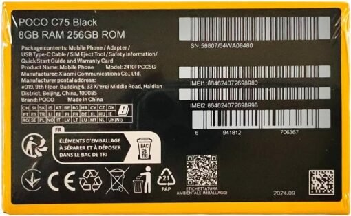 Imagem de Smartphone Xiaomi POCO C75 4G - 128GB/256GB - Tela de 6,88'' 120Hz - RAM 6GB - Bateria de 5160mAh - Processador Mediatek Helio G85 - Câmera de 50MP (Dourado) - fragrância árabe
