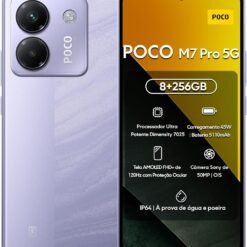 Imagem de Smartphone Xiaomi POCO M7 Pro 5G - 256GB | 8GB/12GB RAM | Processador Dimensity 7025 | Tela AMOLED FHD+ 120Hz | Bateria de 5110mAh com Turbo Charge de 45W (Roxo, 8+256GB) - fragrância árabe